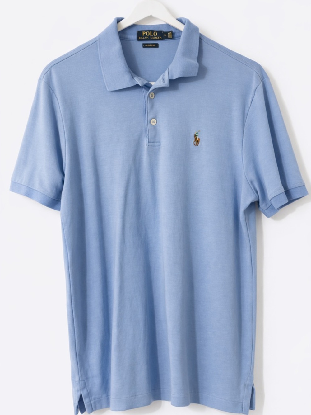 Polo Ralph Lauren Classic Fit Blue Polo Shirt Men’s Medium Soft Cotton Preppy